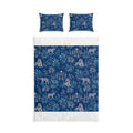 Indigo Jungle Cotton Duvet Cover Set — Tropical Palms & Tigers Bedding