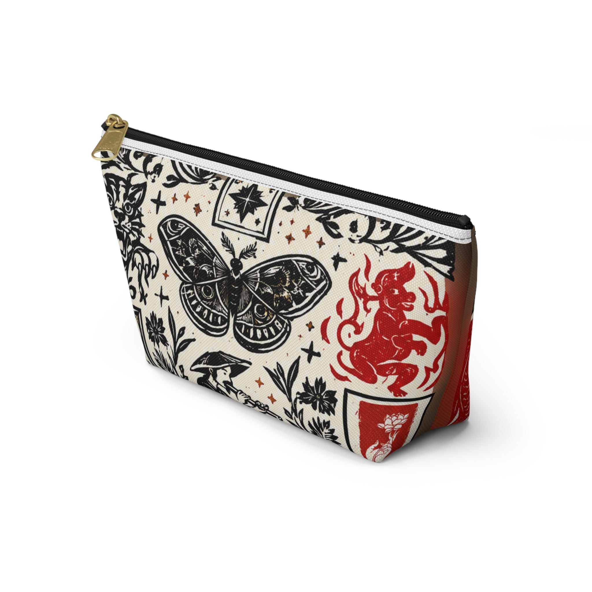 Travel Accessory Pouch — Vintage Animal & Moth T-Bottom Makeup Bag