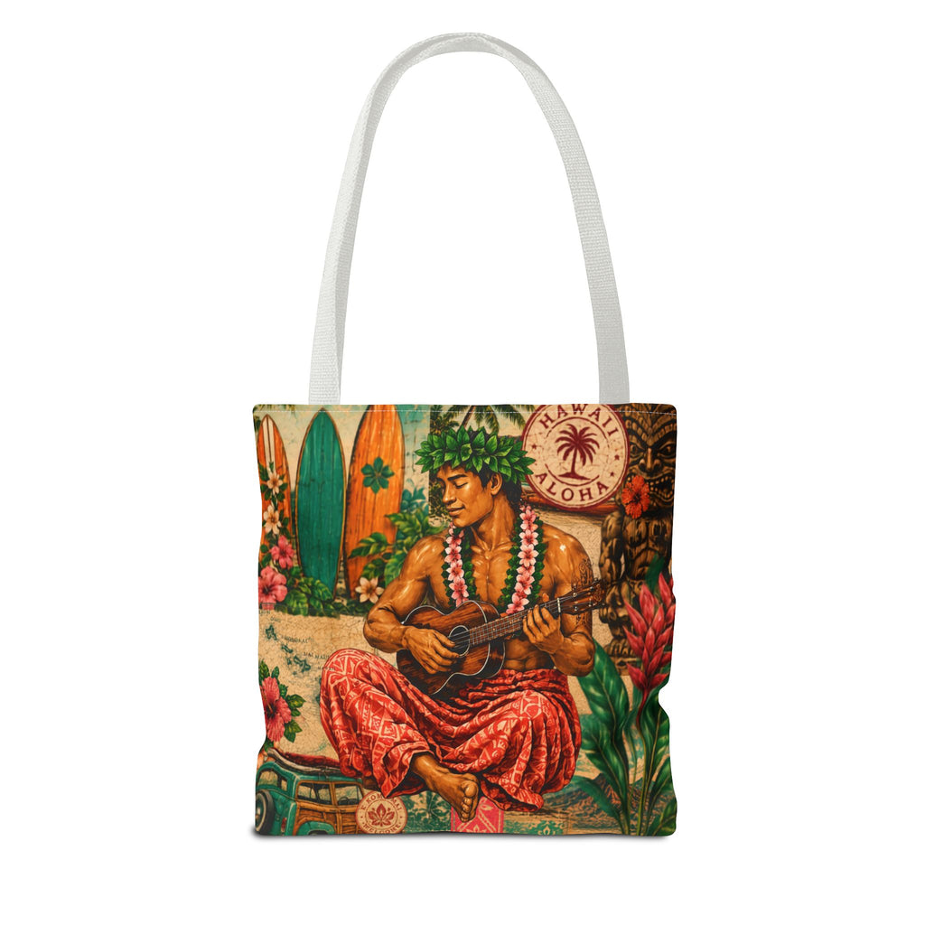 Island Story - Vintage Tropical Island Tote Bag
