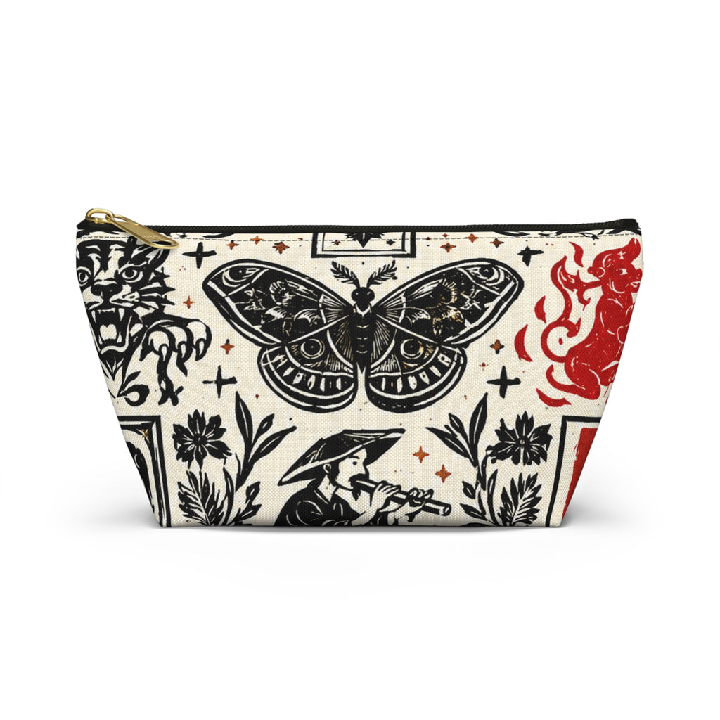Travel Accessory Pouch - Vintage Asian Stamp Art, makeup bag design