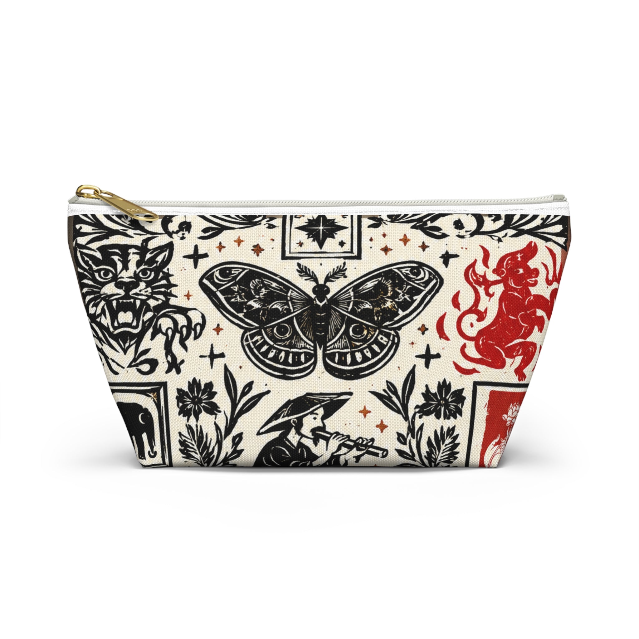 Travel Accessory Pouch — Vintage Animal & Moth T-Bottom Makeup Bag