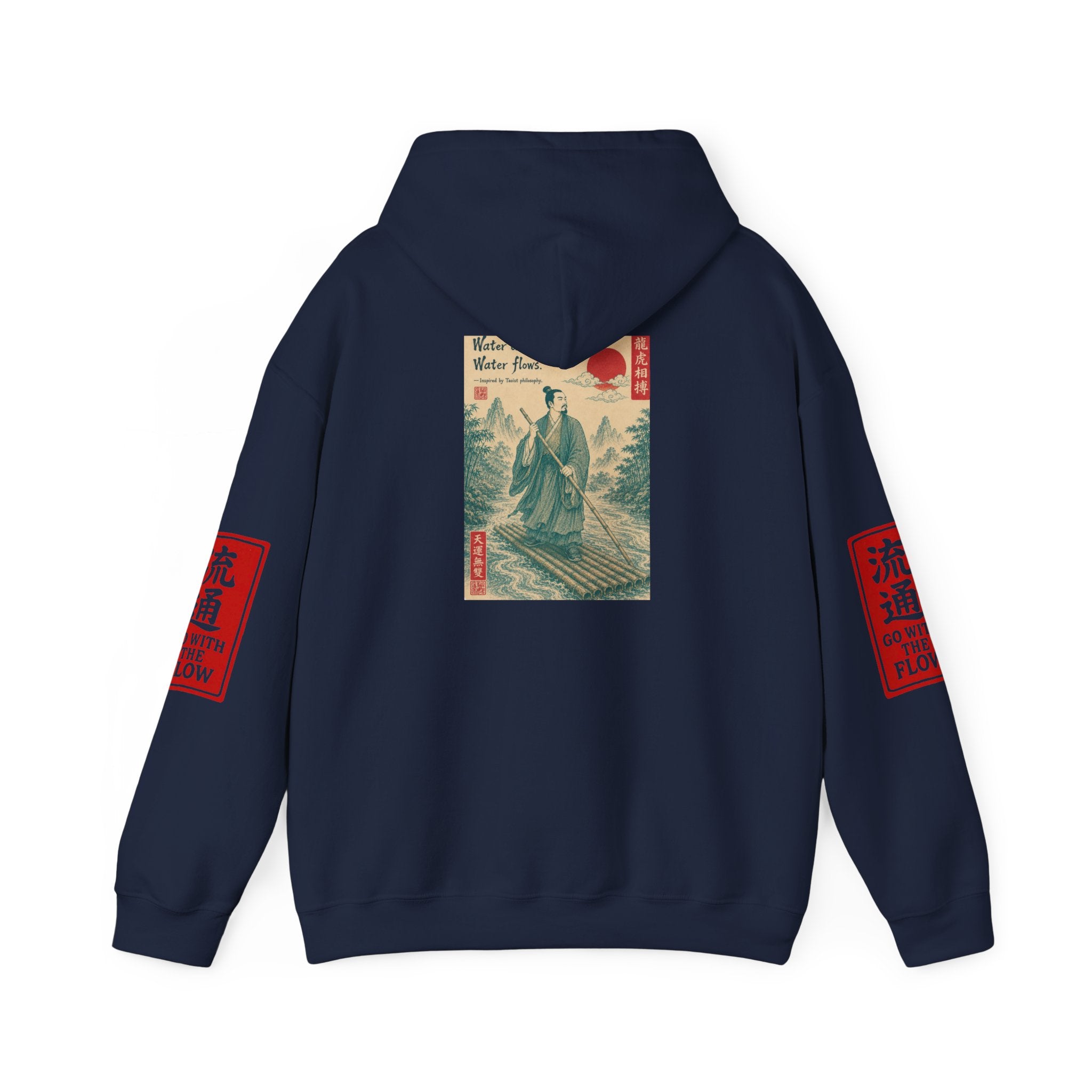 Unisex Hoodie — Vintage Japanese Ukiyo-e Wave & Man Graphic Hooded Sweatshirt
