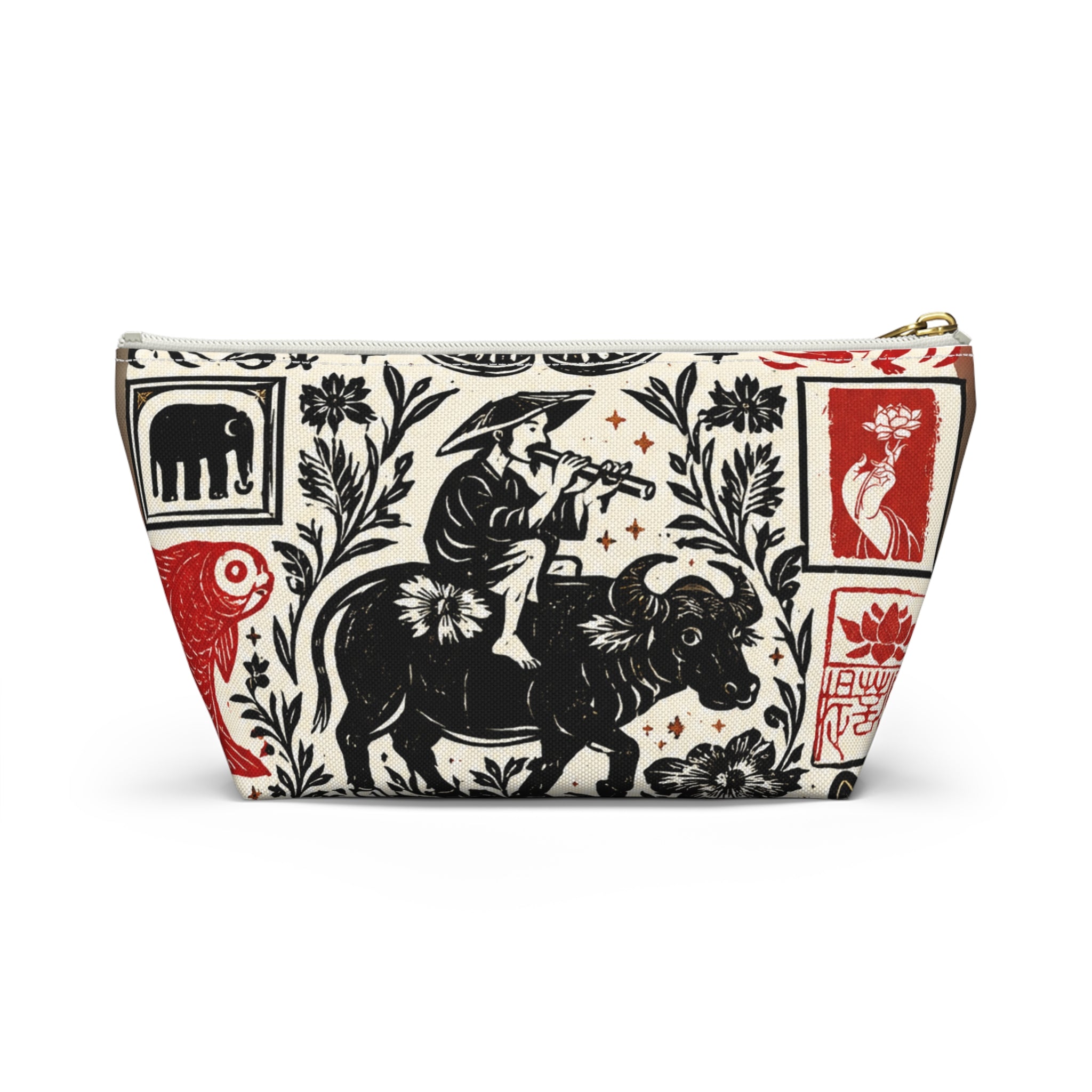 Travel Accessory Pouch — Vintage Animal & Moth T-Bottom Makeup Bag