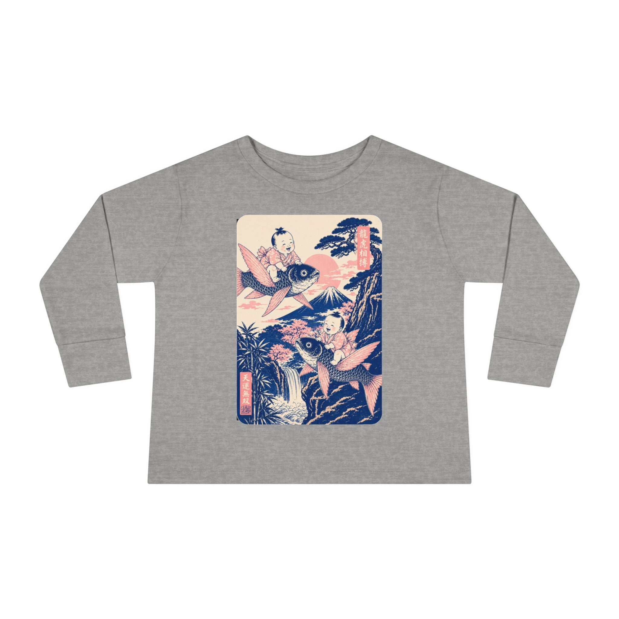 Toddler Long Sleeve Tee — Japanese Koi Fish Ukiyo-e Kids Shirt