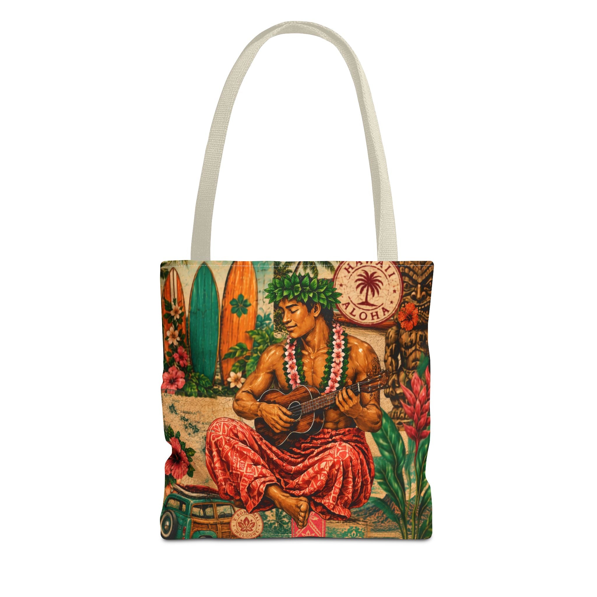 Island Story - Vintage Tropical Island Tote Bag