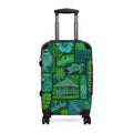 Aloha Tropical Suitcase – Green Hawaiian Stamp Print Luggage