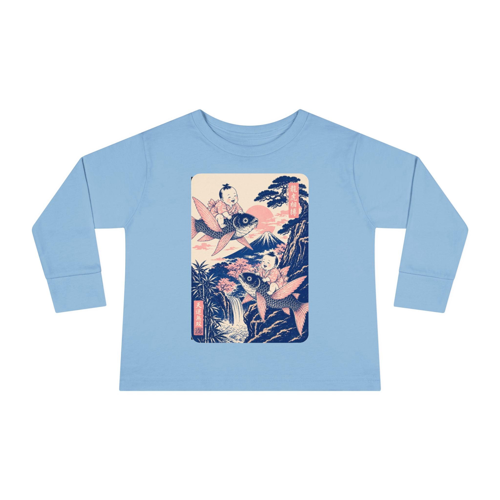 Toddler Long Sleeve Tee — Japanese Koi Fish Ukiyo-e Kids Shirt
