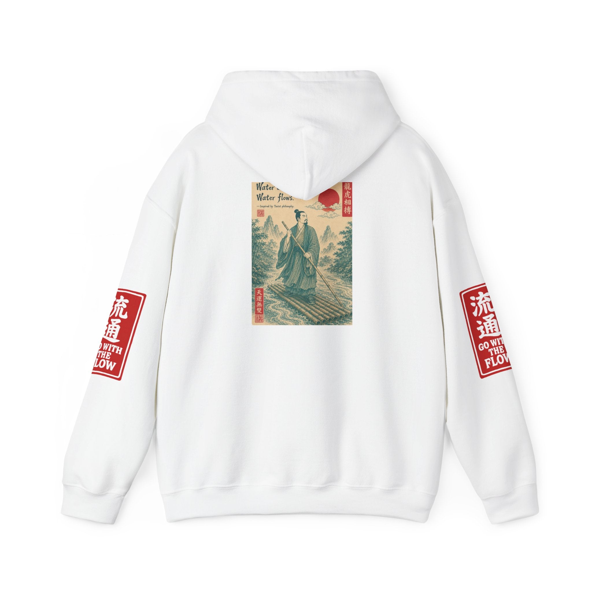 Unisex Hoodie — Vintage Japanese Ukiyo-e Wave & Man Graphic Hooded Sweatshirt