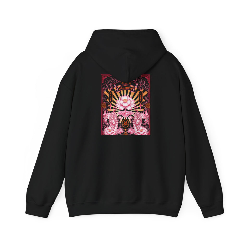 Psychedelic Cat Hoodie — Pink Cosmic Cat Art Sweatshirt