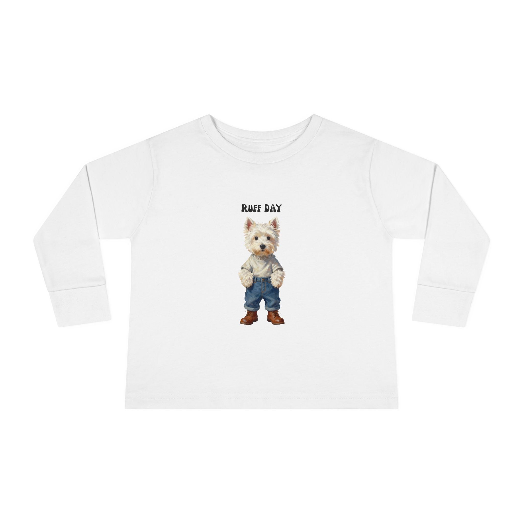 Toddler Long Sleeve T Shirt -Ruff Day Puppy T-Shirt