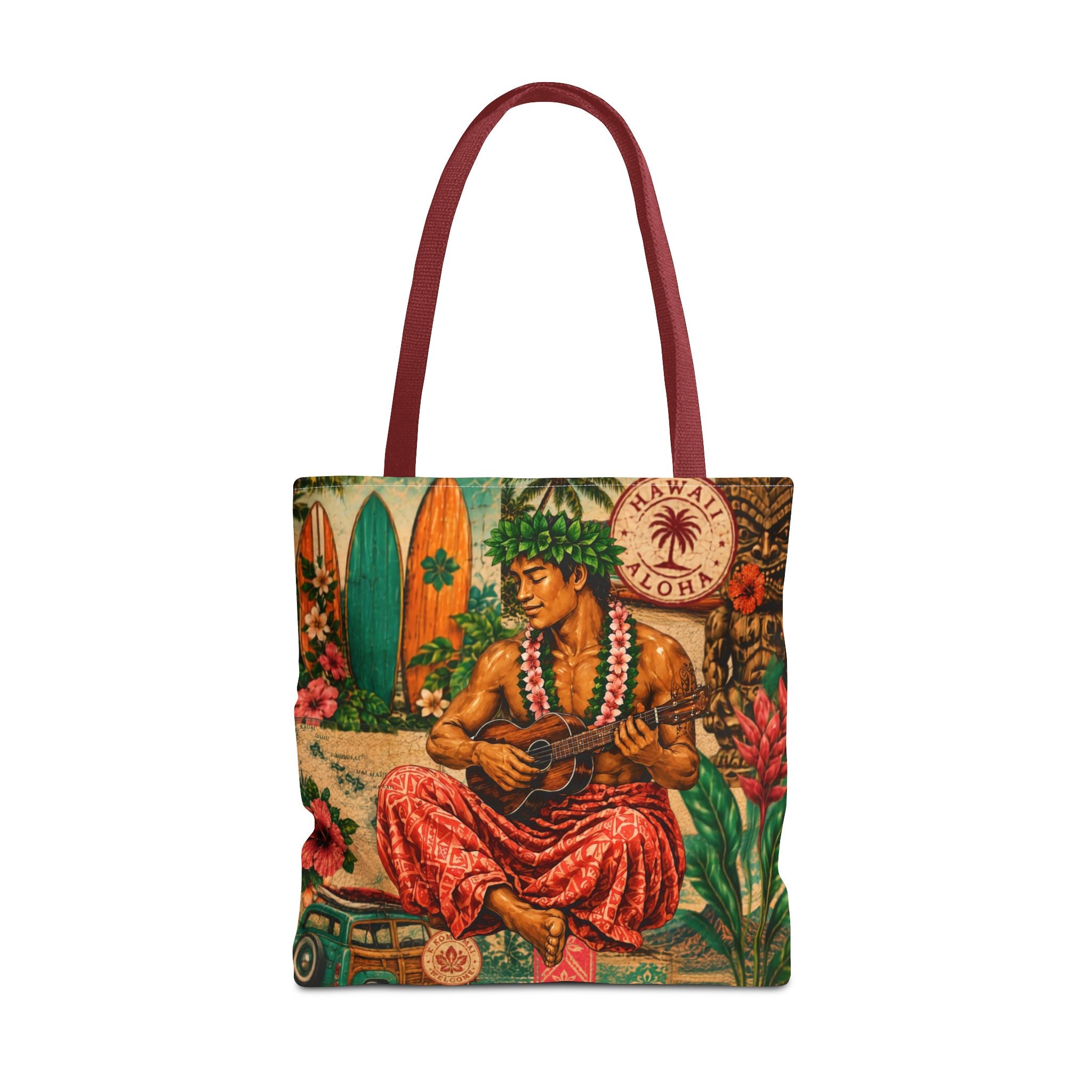 Island Story - Vintage Tropical Island Tote Bag