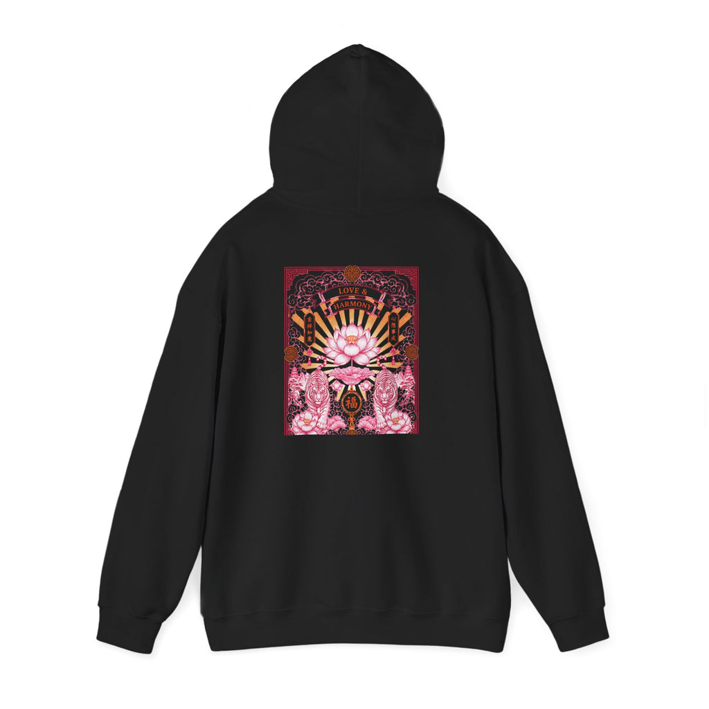 Psychedelic Cat Hoodie — Pink Cosmic Cat Art Sweatshirt