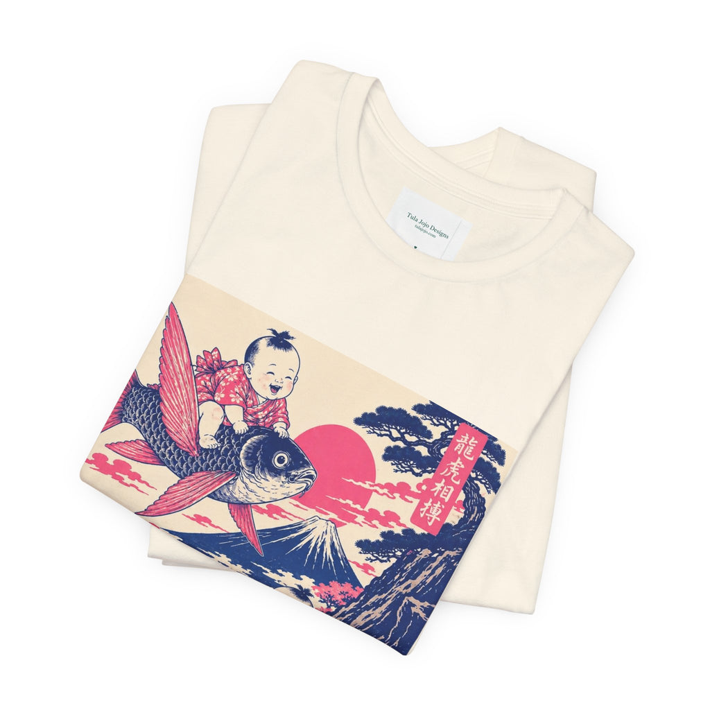 Unisex T Shirt Whimsical Koi Retro Japanese Art — Vintage Ukiyo-e Style Tee