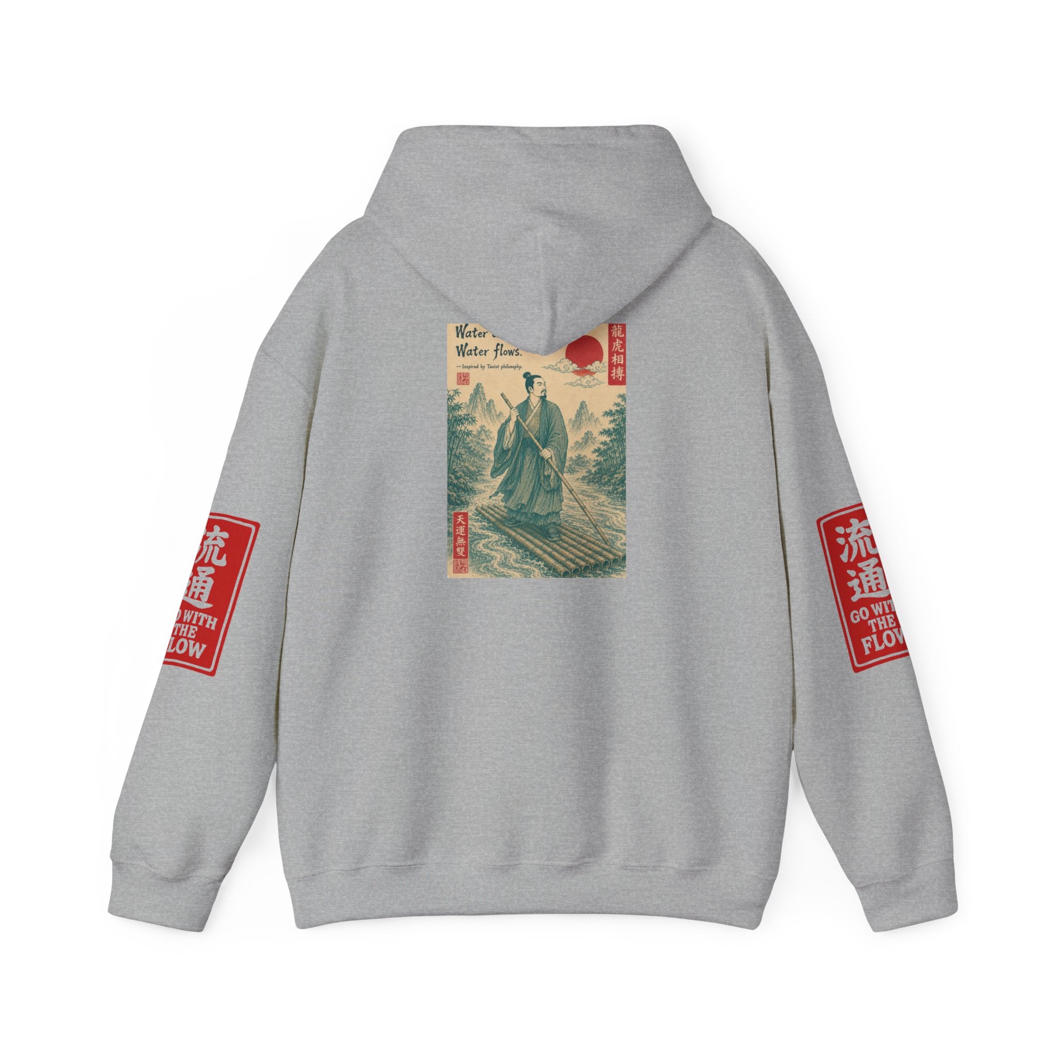 Unisex Hoodie — Vintage Japanese Ukiyo-e Wave & Man Graphic Hooded Sweatshirt
