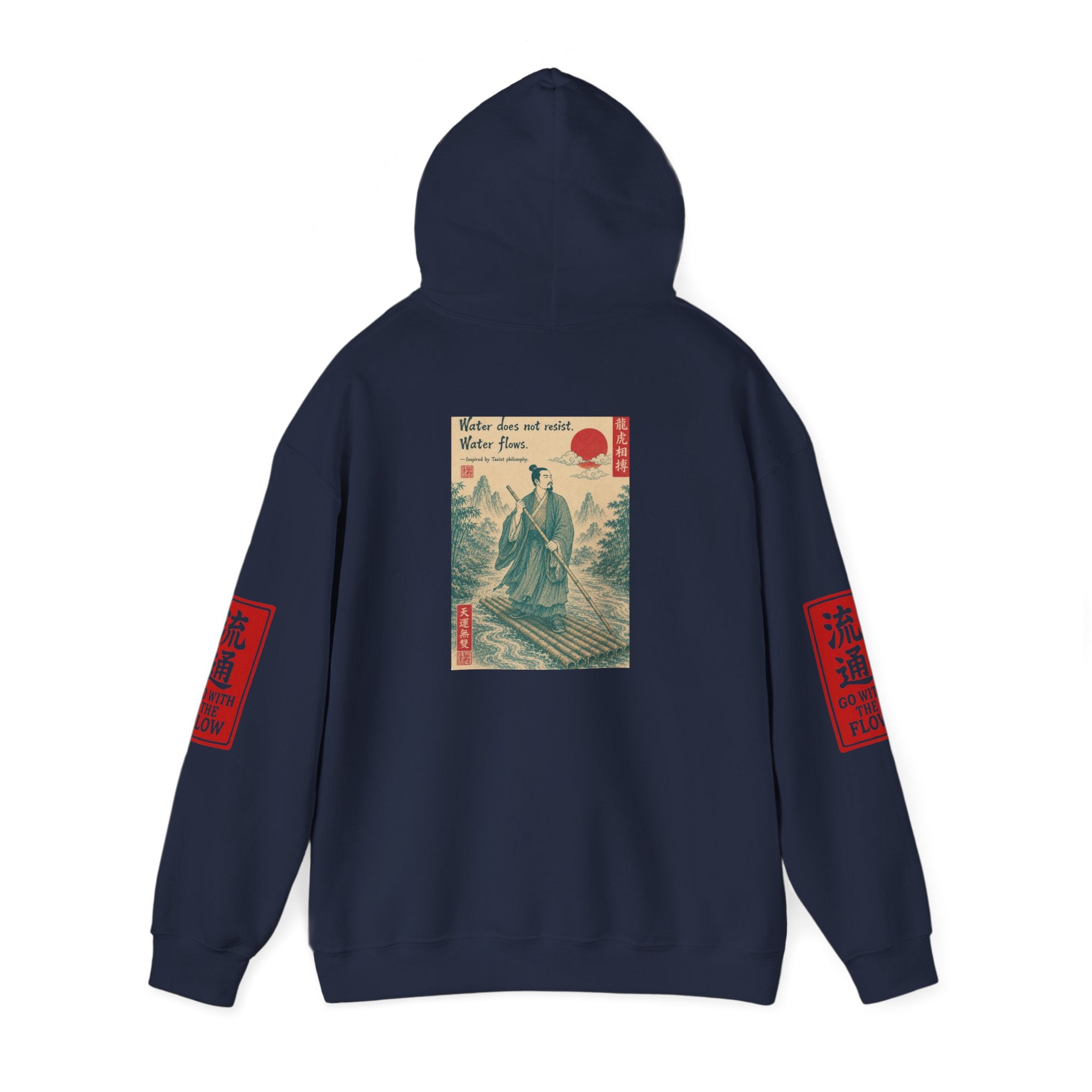 Unisex Hoodie — Vintage Japanese Ukiyo-e Wave & Man Graphic Hooded Sweatshirt