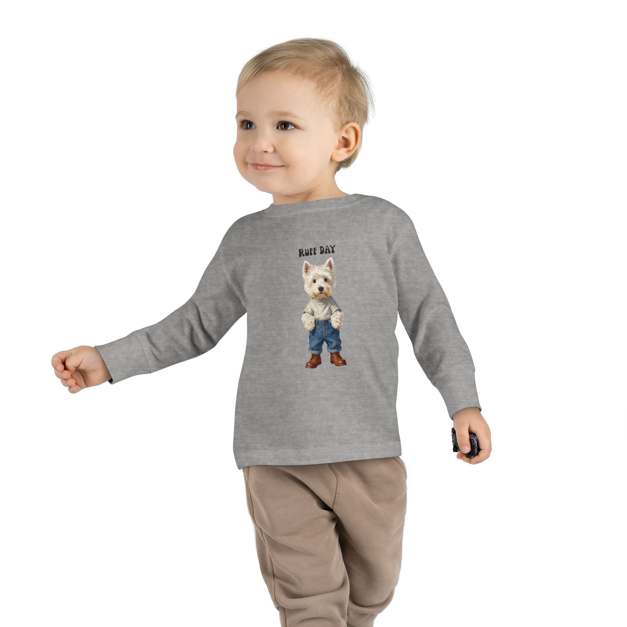 Toddler Long Sleeve T Shirt -Ruff Day Puppy T-Shirt