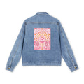 Denim Jacket — Pink Sunburst Japanese Typography Back Patch