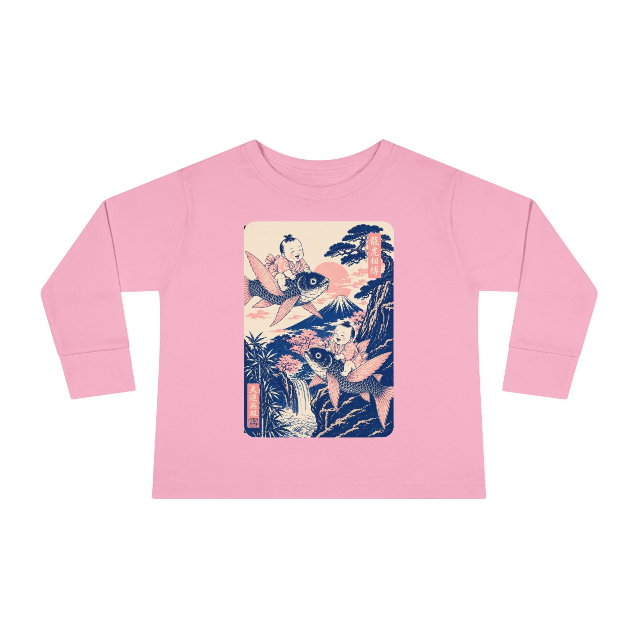Toddler Long Sleeve Tee — Japanese Koi Fish Ukiyo-e Kids Shirt