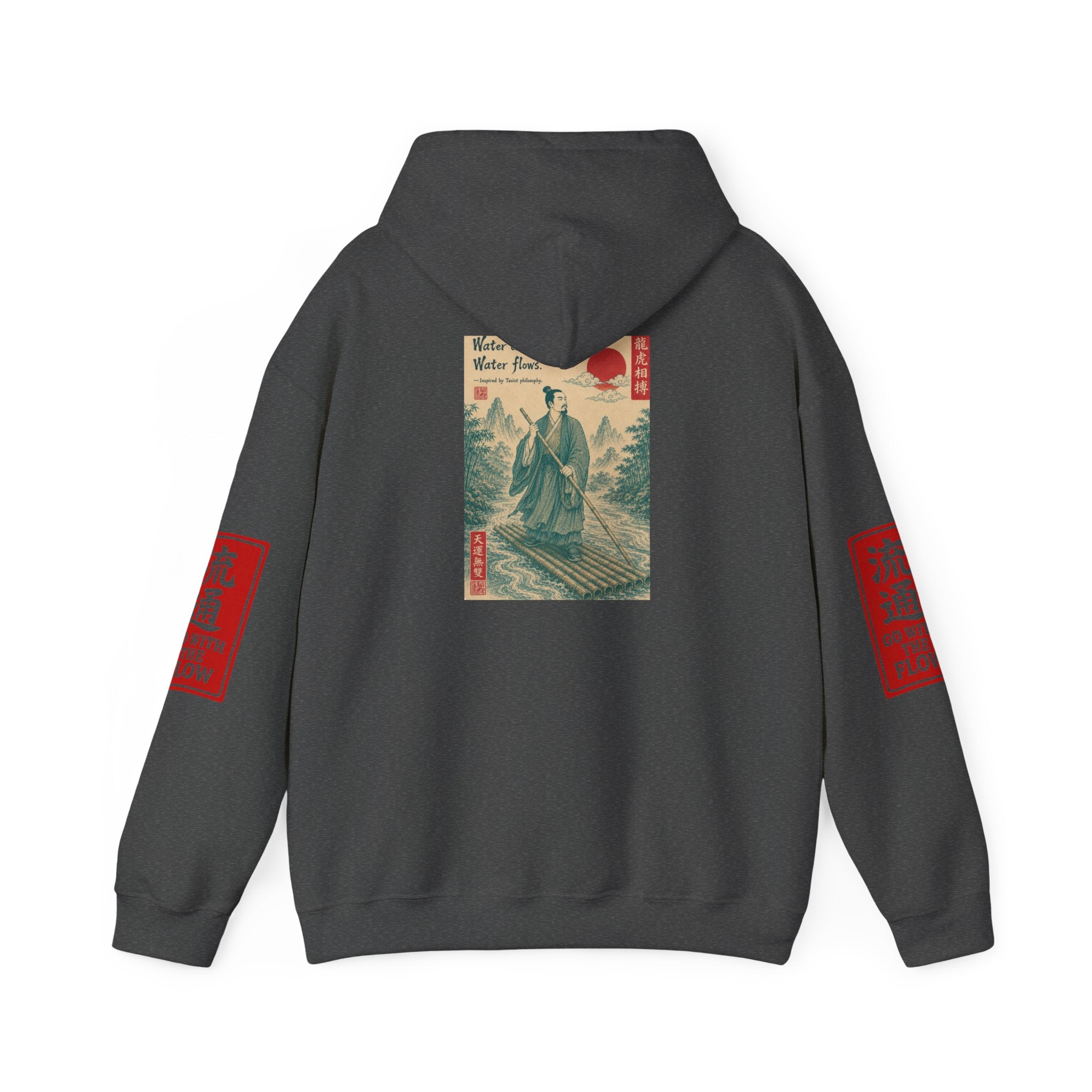 Unisex Hoodie — Vintage Japanese Ukiyo-e Wave & Man Graphic Hooded Sweatshirt