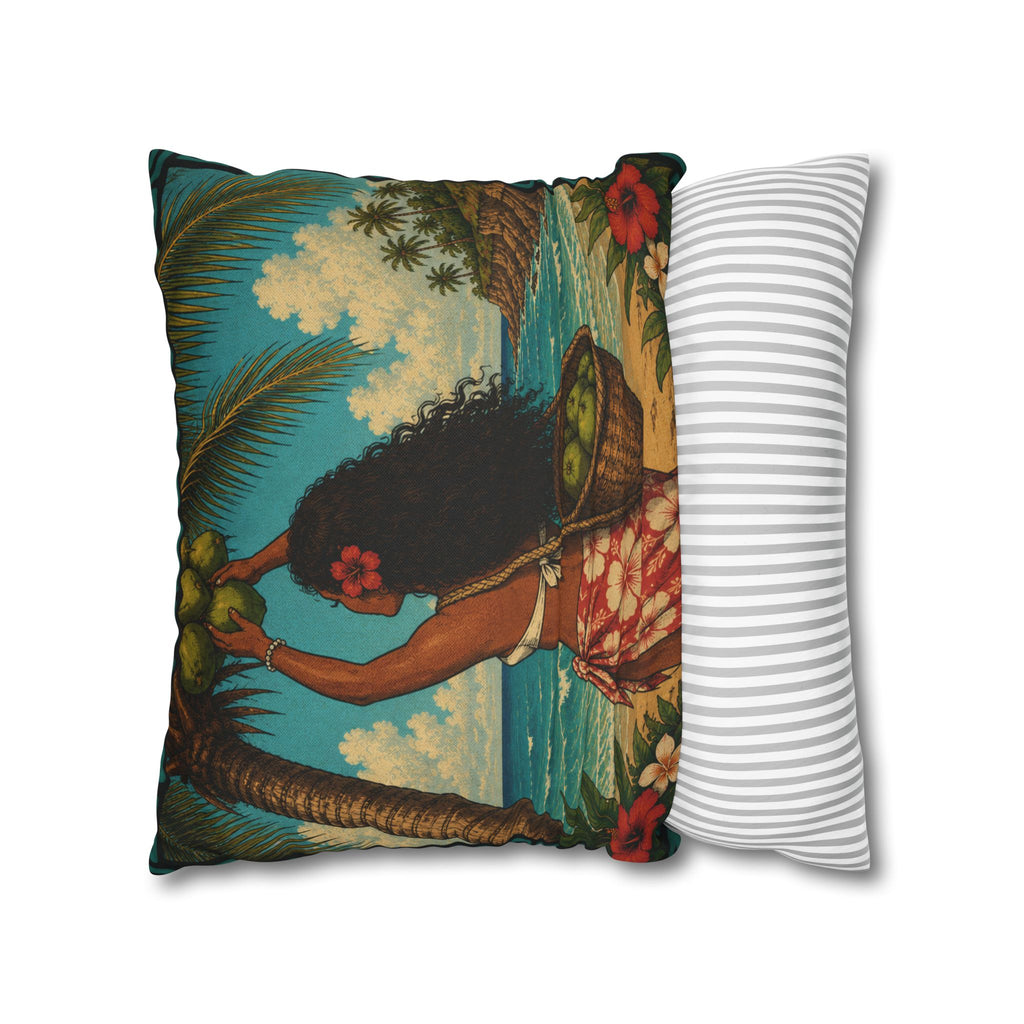 Tropical Hawaiian Man & Woman Decorative Cushion Covers