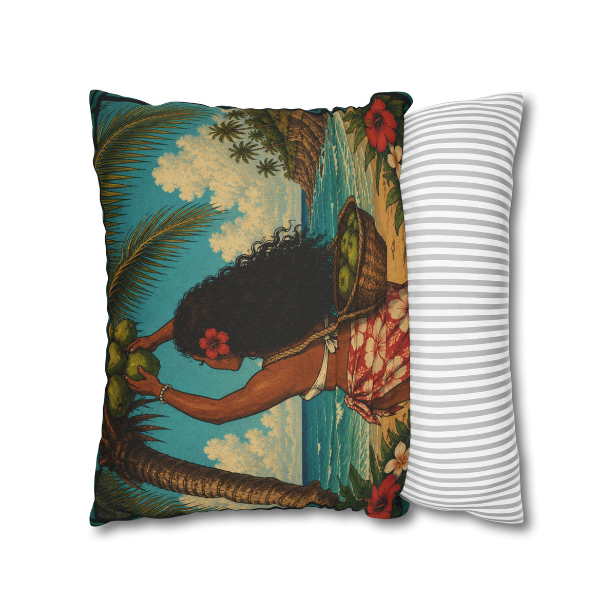 Tropical Hawaiian Man & Woman Decorative Cushion Covers