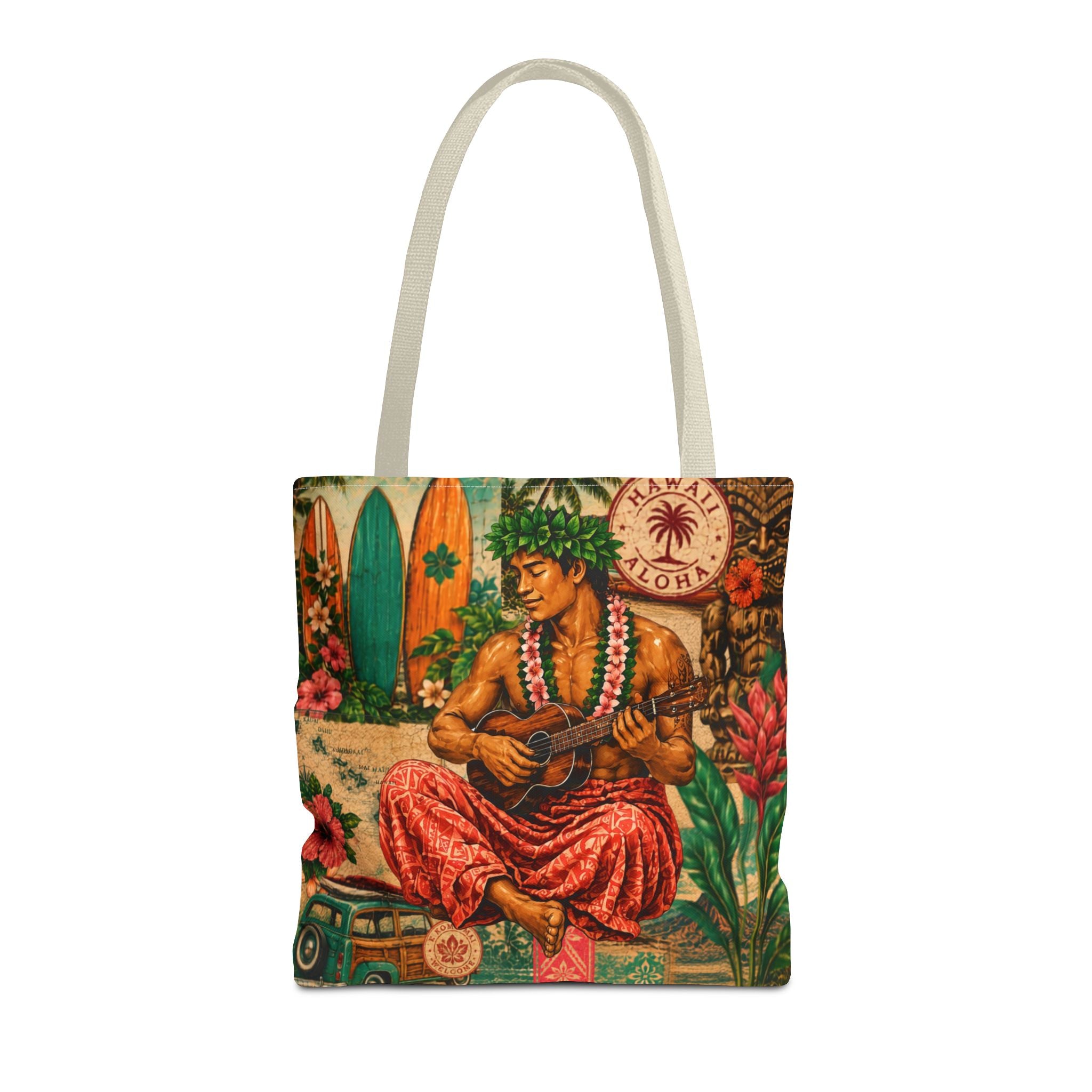 Island Story - Vintage Tropical Island Tote Bag