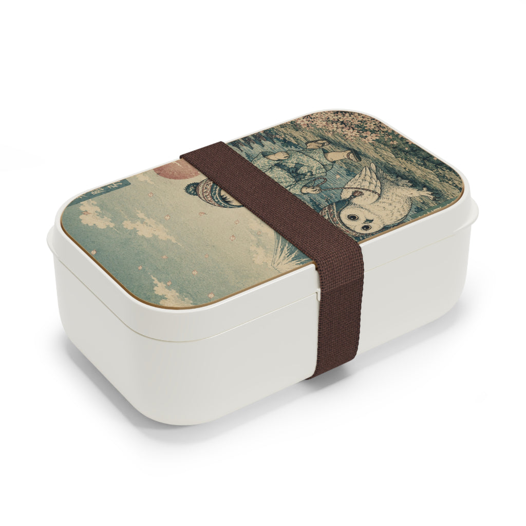Bento Lunch Box - Unique Cute Ukiyo-e Inspired Toddler & Owl Design