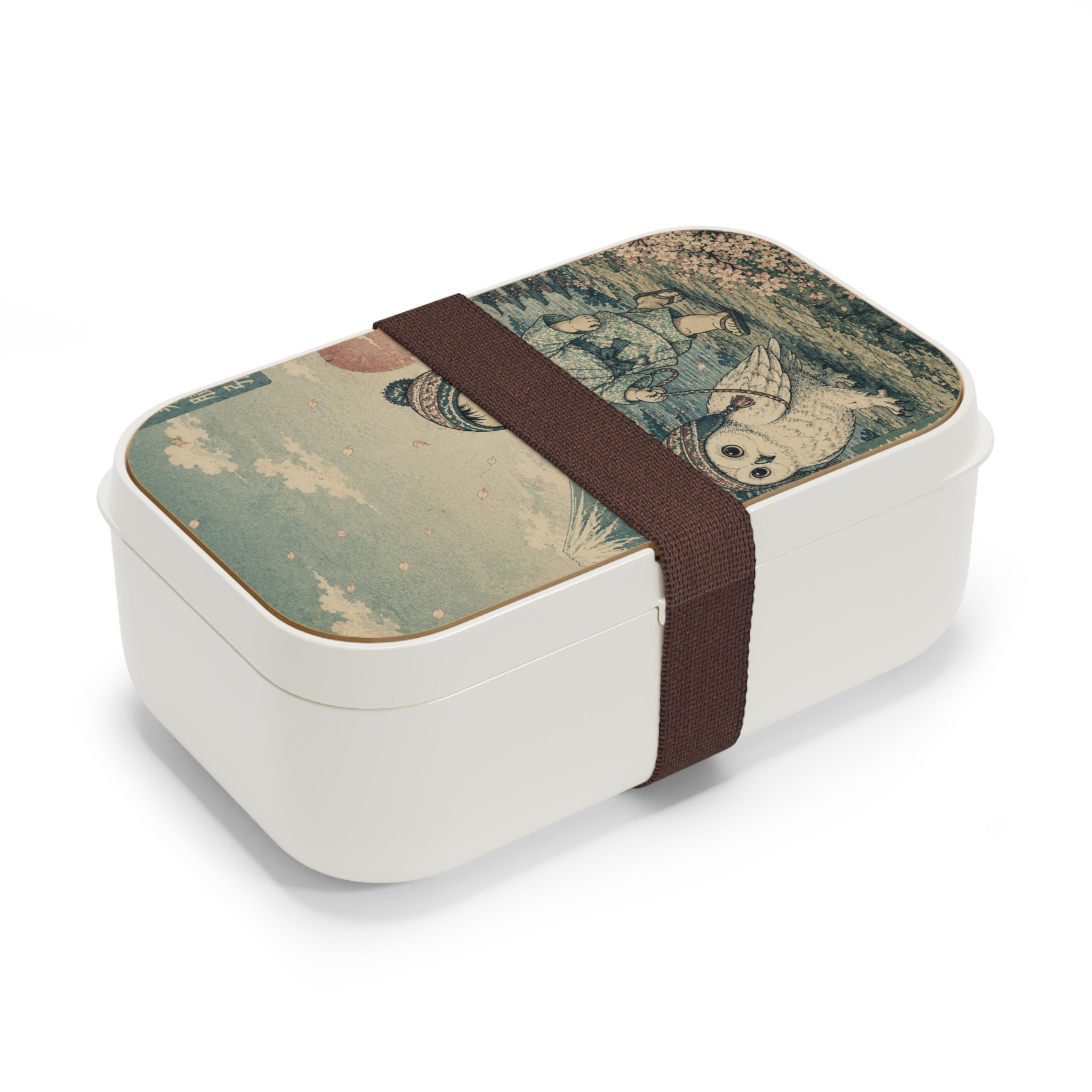 Bento Lunch Box - Unique Cute Ukiyo-e Inspired Toddler & Owl Design