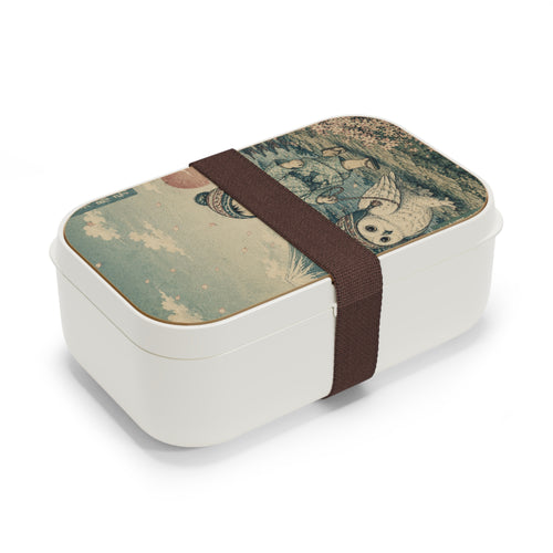 Bento Lunch Box - Unique Cute Ukiyo-e Inspired Toddler & Owl Design