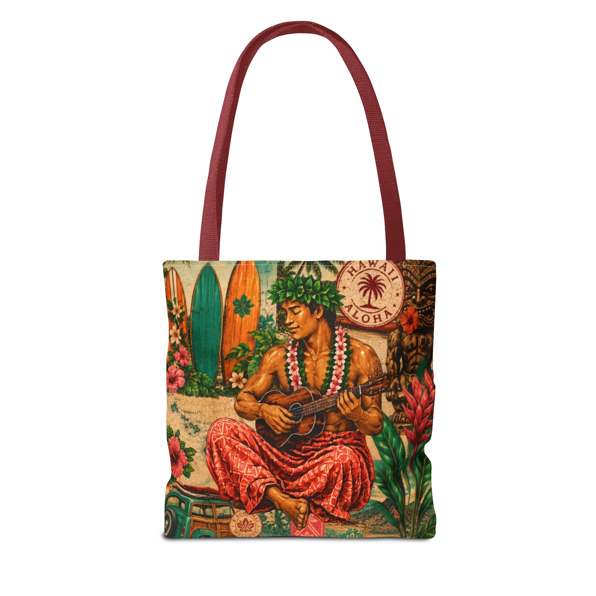 Island Story - Vintage Tropical Island Tote Bag