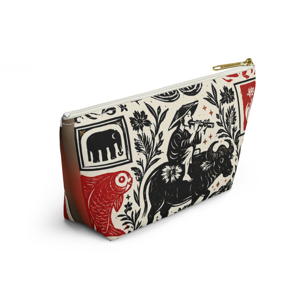 Travel Accessory Pouch — Vintage Animal & Moth T-Bottom Makeup Bag