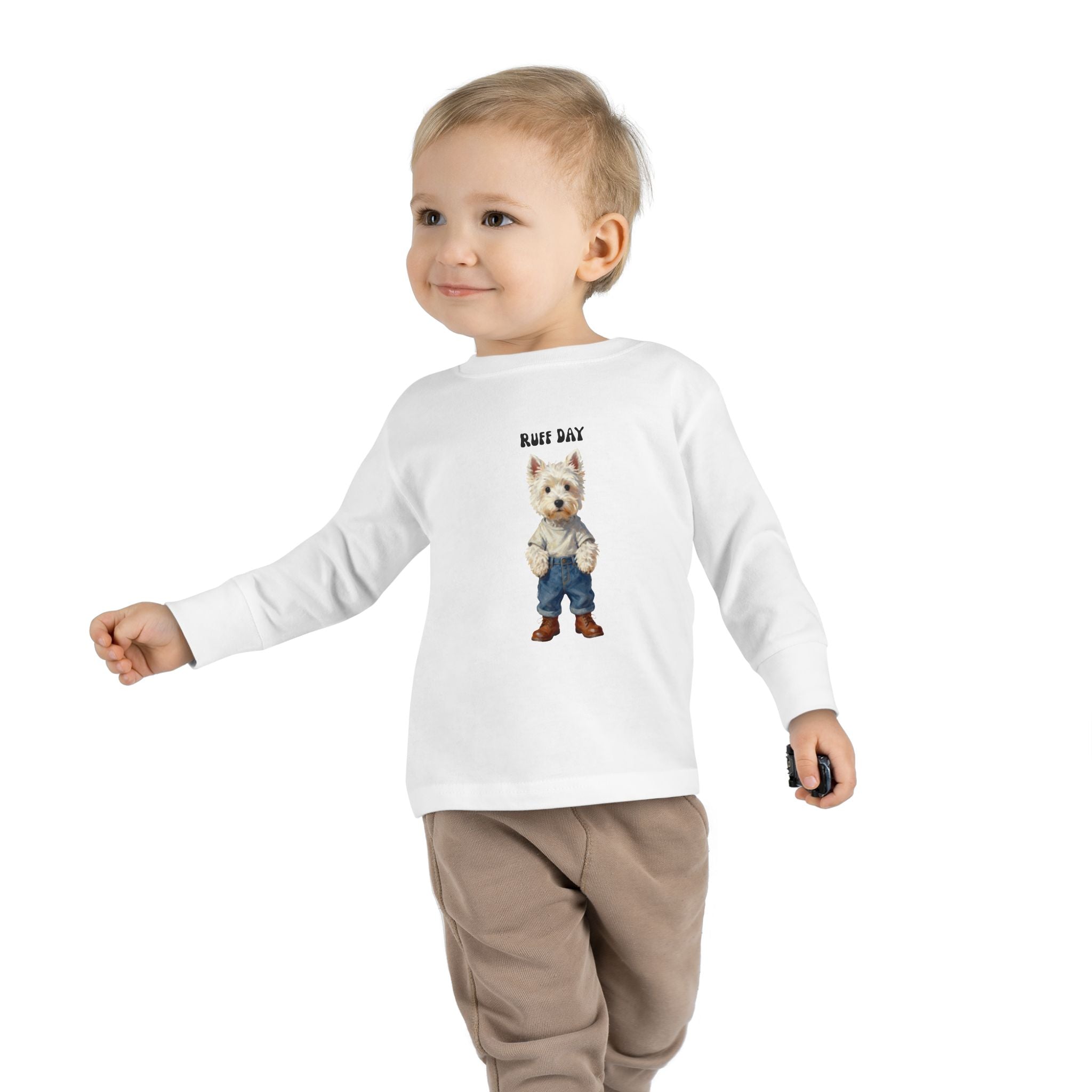 Toddler Long Sleeve T Shirt -Ruff Day Puppy T-Shirt
