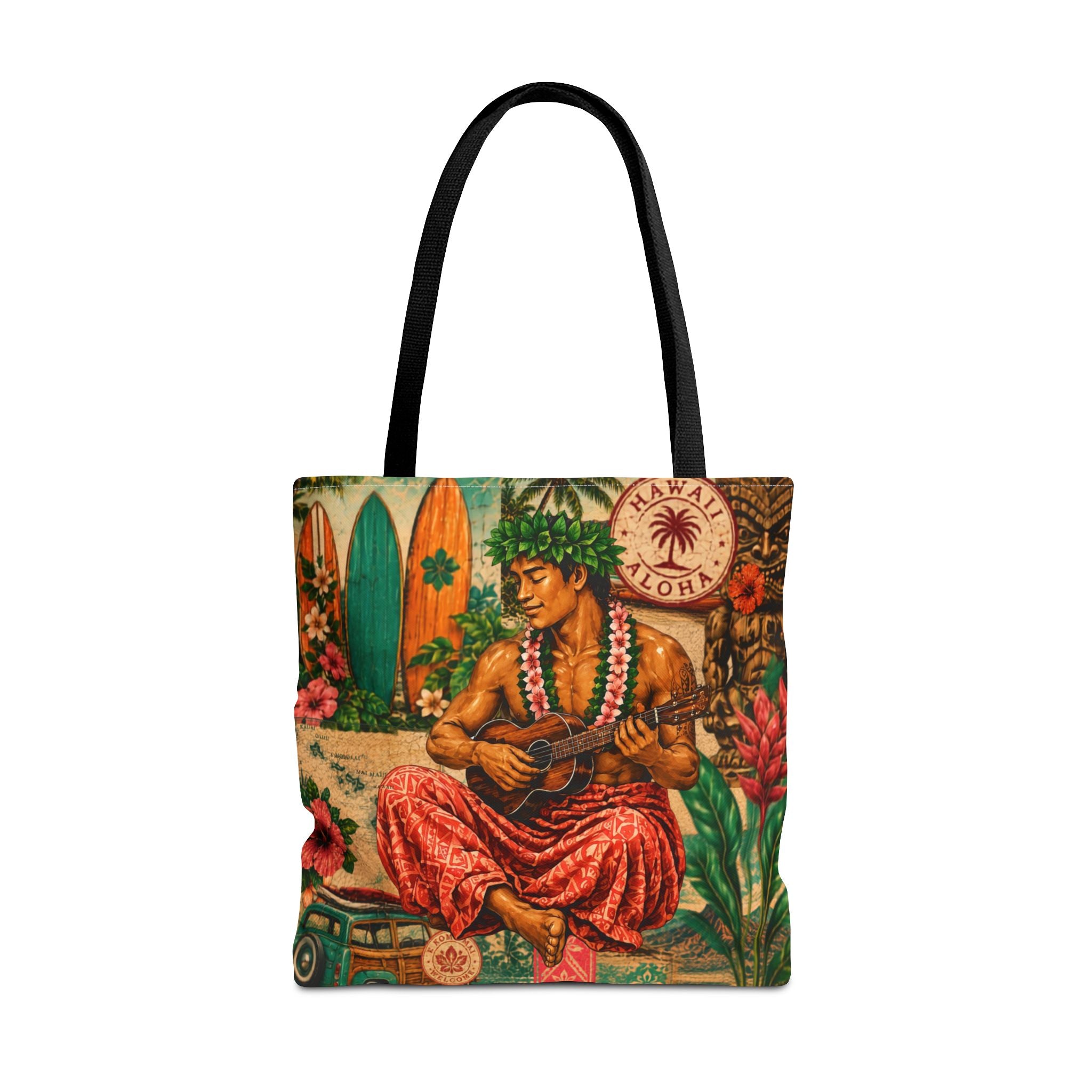 Island Story - Vintage Tropical Island Tote Bag
