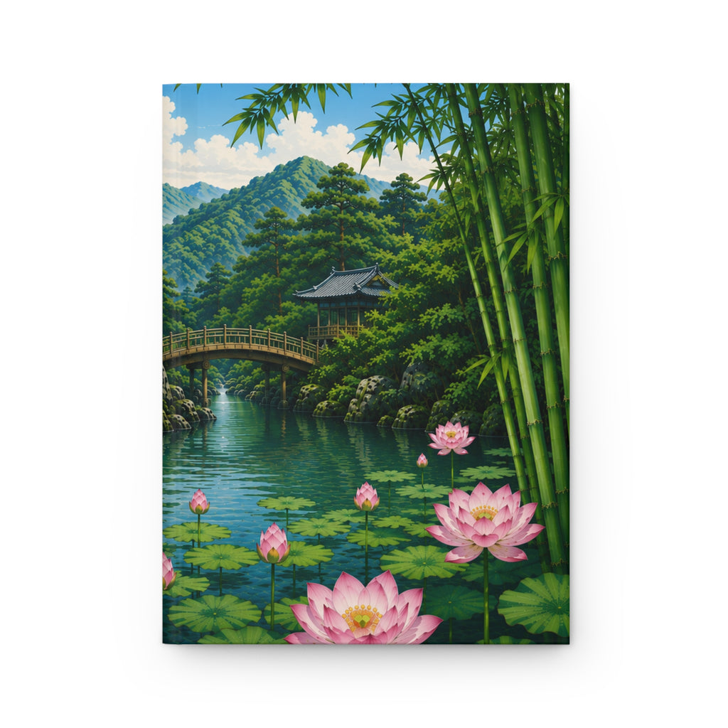 Hardcover Journal - Garden Waterfall & Kingfisher
