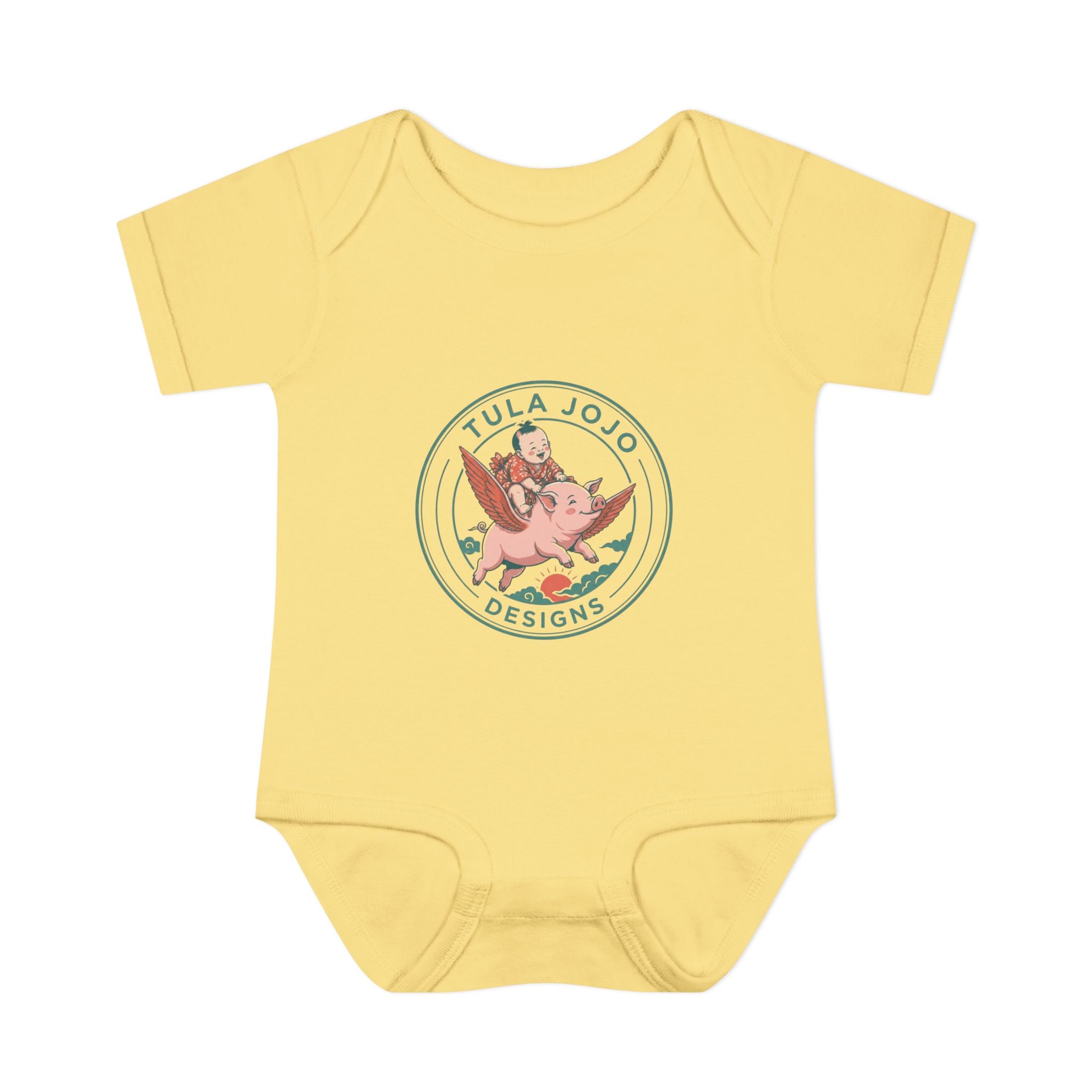 Infant Baby Rib Bodysuit _ Vintage Japanese Flying Pig Tula Jojo's