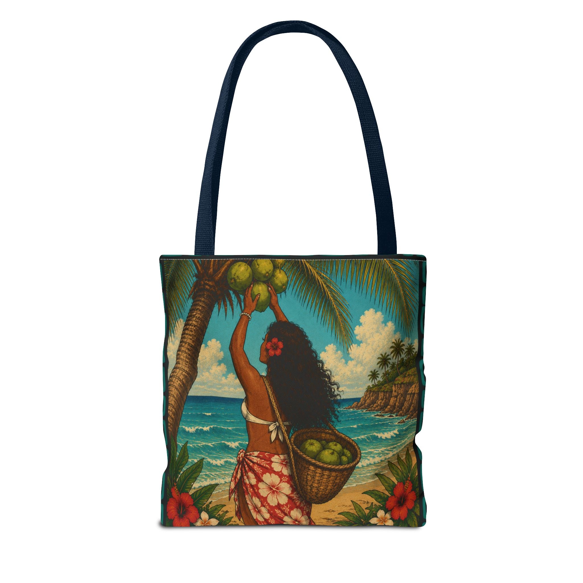 Tropical Hawaiian Beach Tote Bag — Bright Island Paradise Design