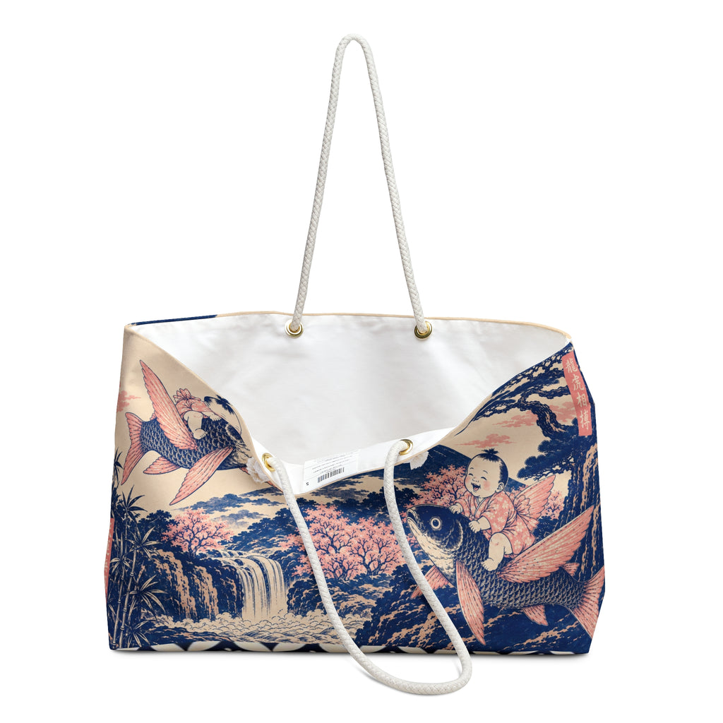 Japanese Ukiyo-e Koi Mount Fuji Weekender Bag