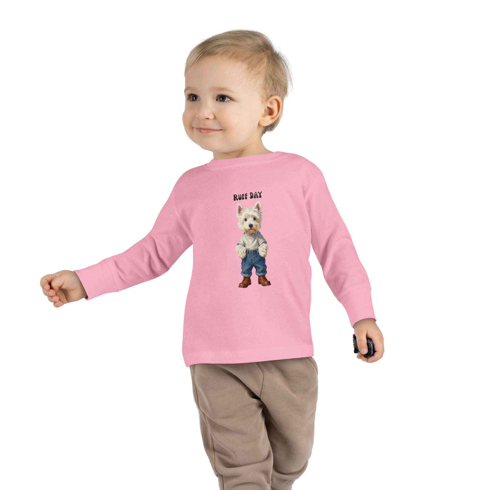 Toddler Long Sleeve T Shirt -Ruff Day Puppy T-Shirt