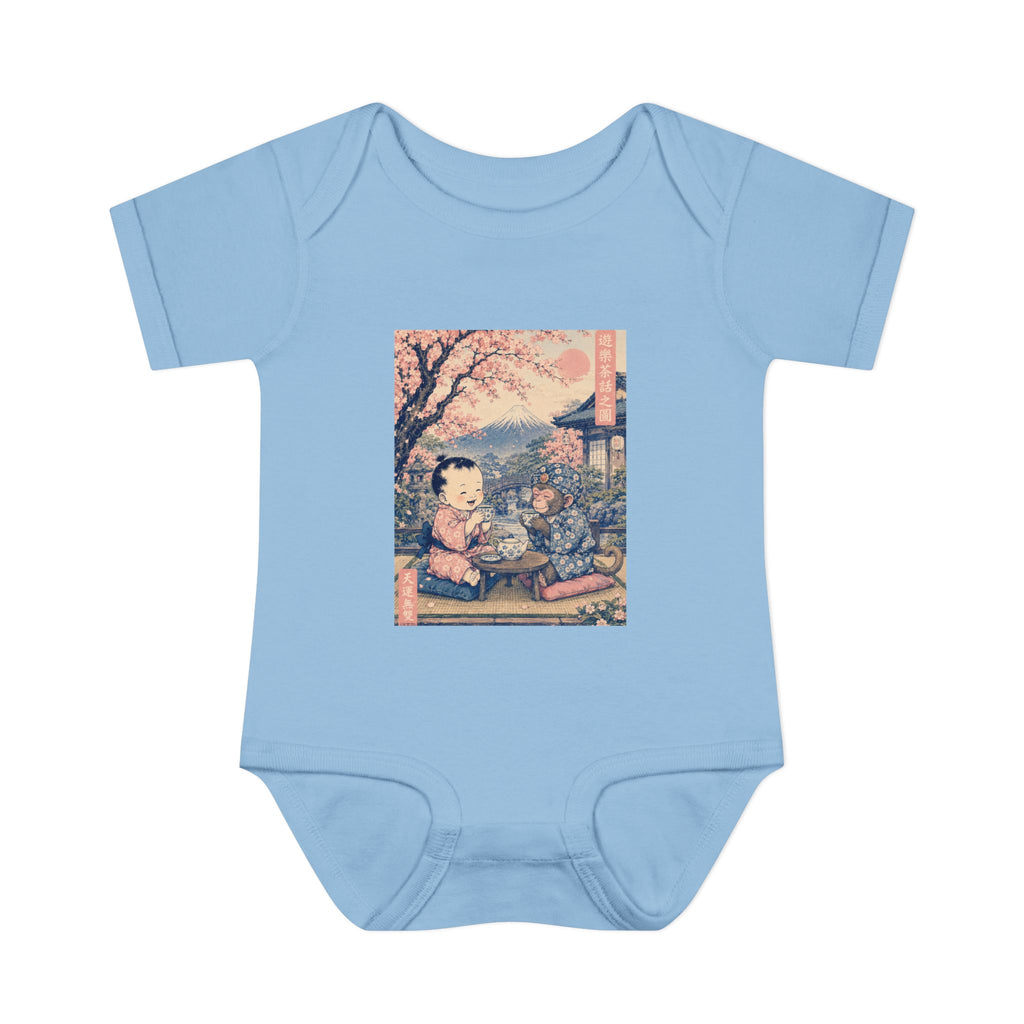 Infant Baby Bodysuit - Vintage Japanese Cherry Blossom Picnic Print