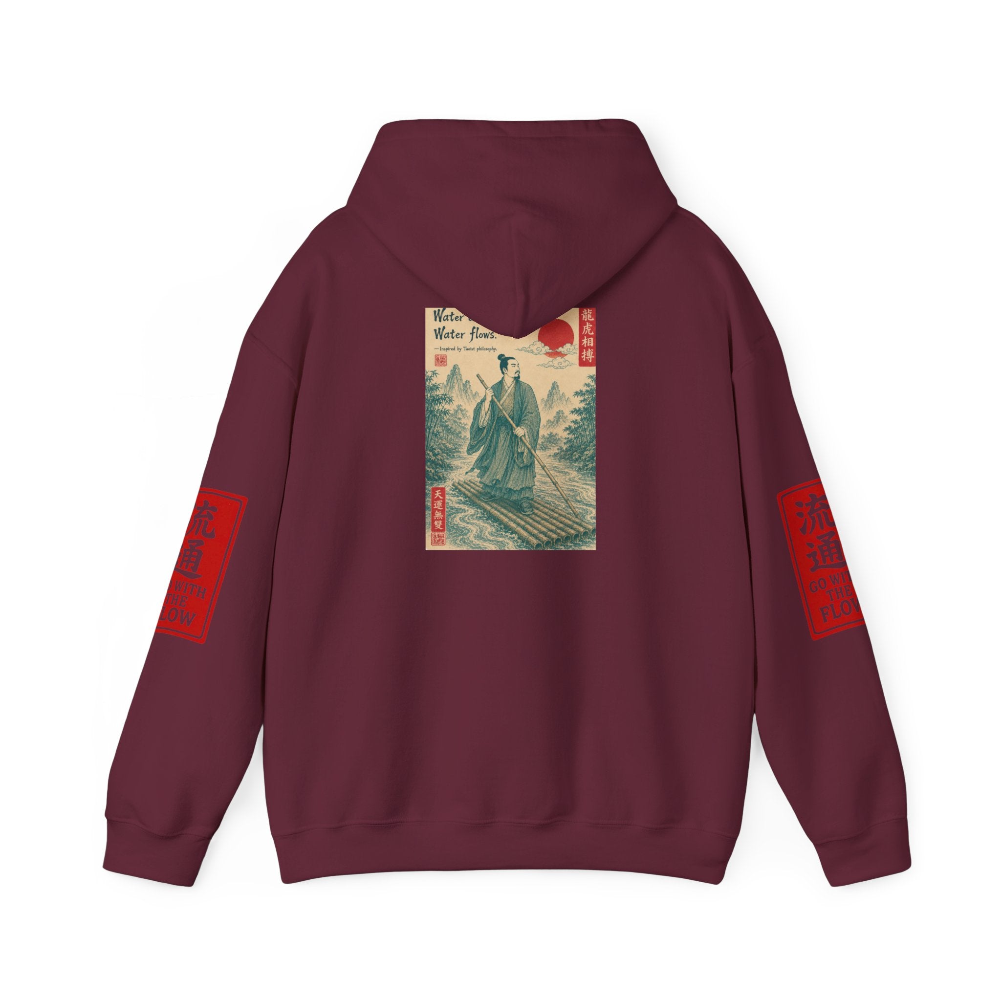 Unisex Hoodie — Vintage Japanese Ukiyo-e Wave & Man Graphic Hooded Sweatshirt