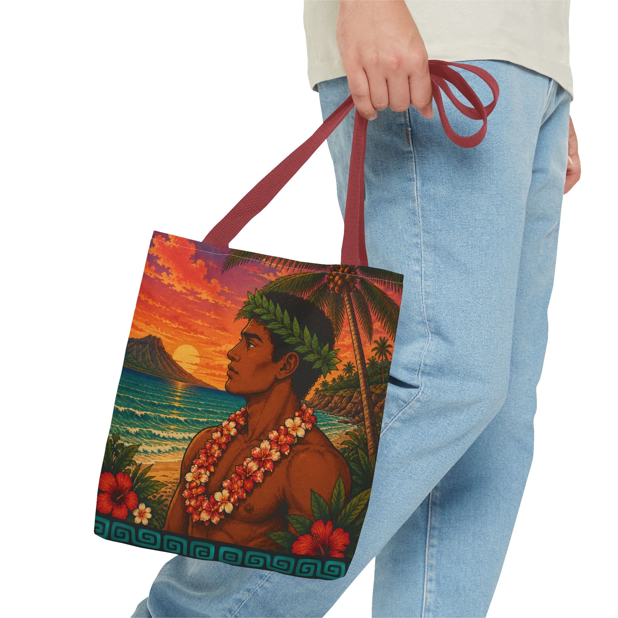 Tropical Hawaiian Beach Tote Bag — Bright Island Paradise Design