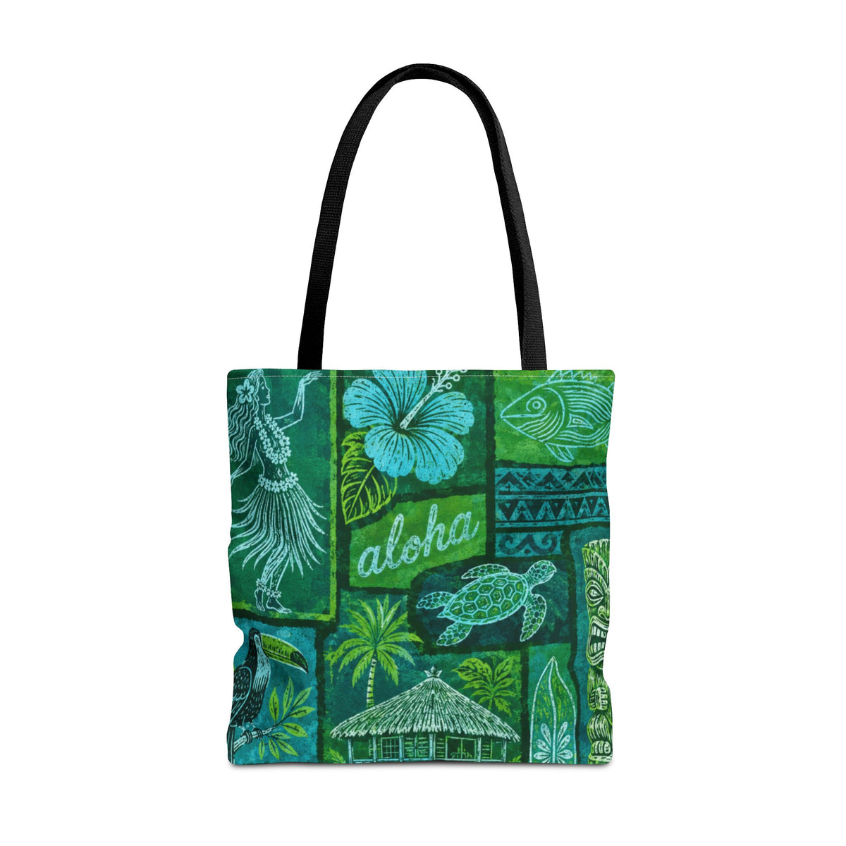 Tote Bag - Vintage Tropical Hawaiian, block print design