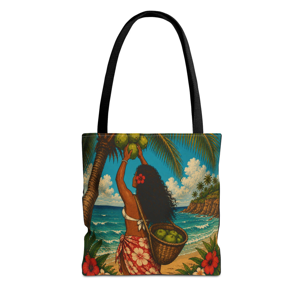 Tropical Hawaiian Couple Beach Tote Bag — Bright Island Paradise Design