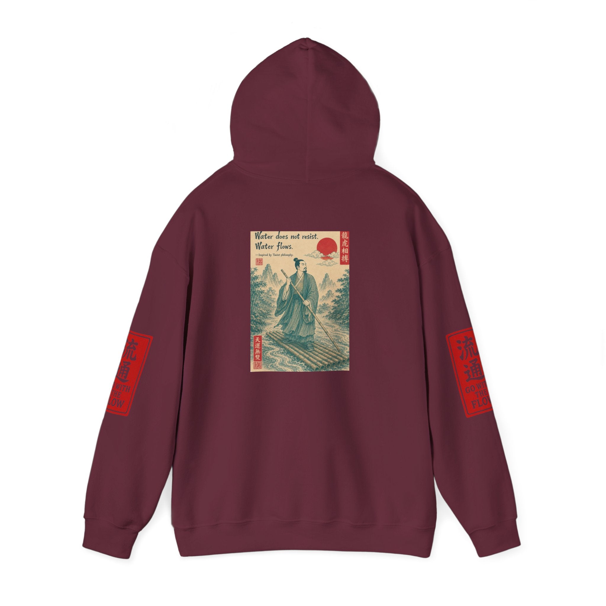 Unisex Hoodie — Vintage Japanese Ukiyo-e Wave & Man Graphic Hooded Sweatshirt