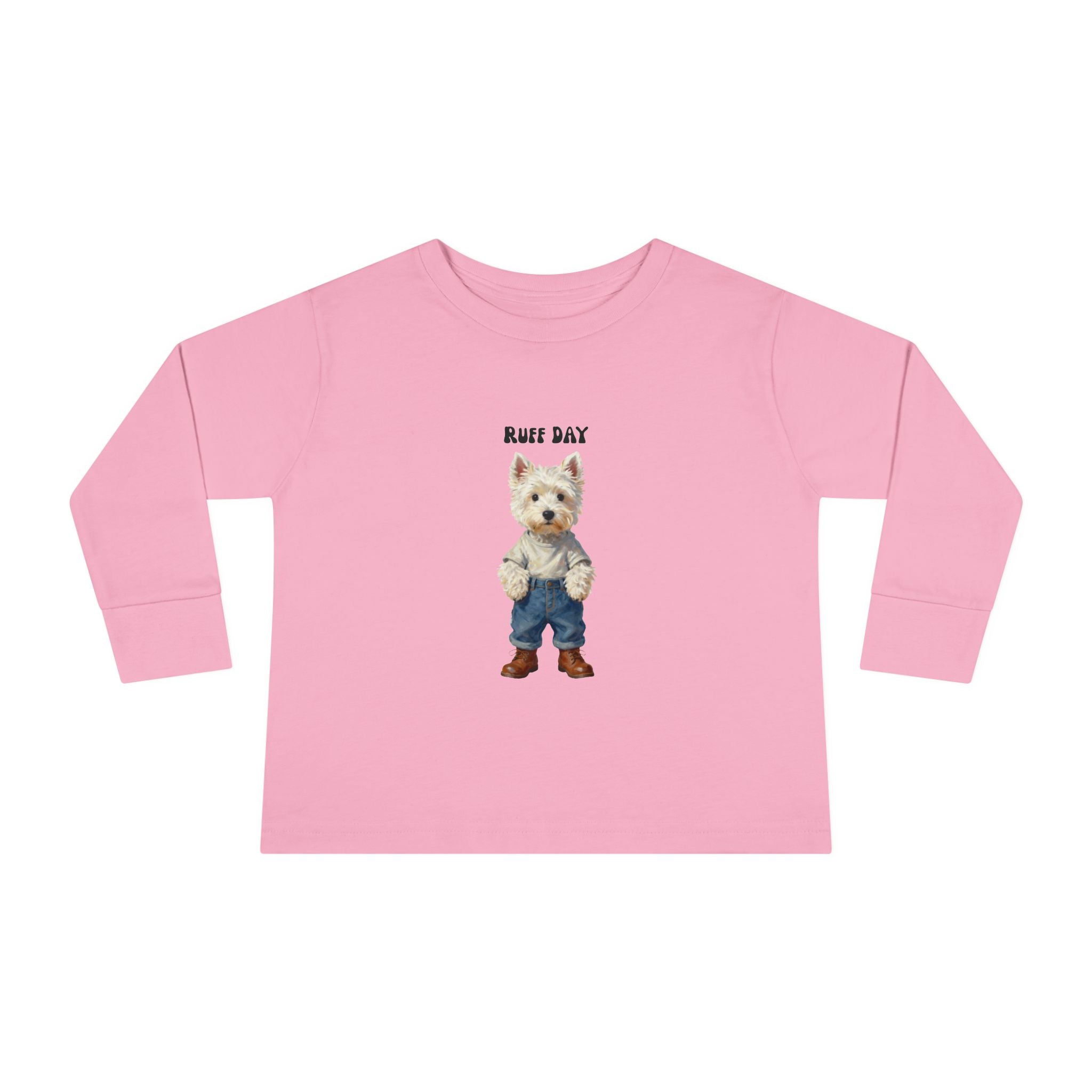 Toddler Long Sleeve T Shirt -Ruff Day Puppy T-Shirt