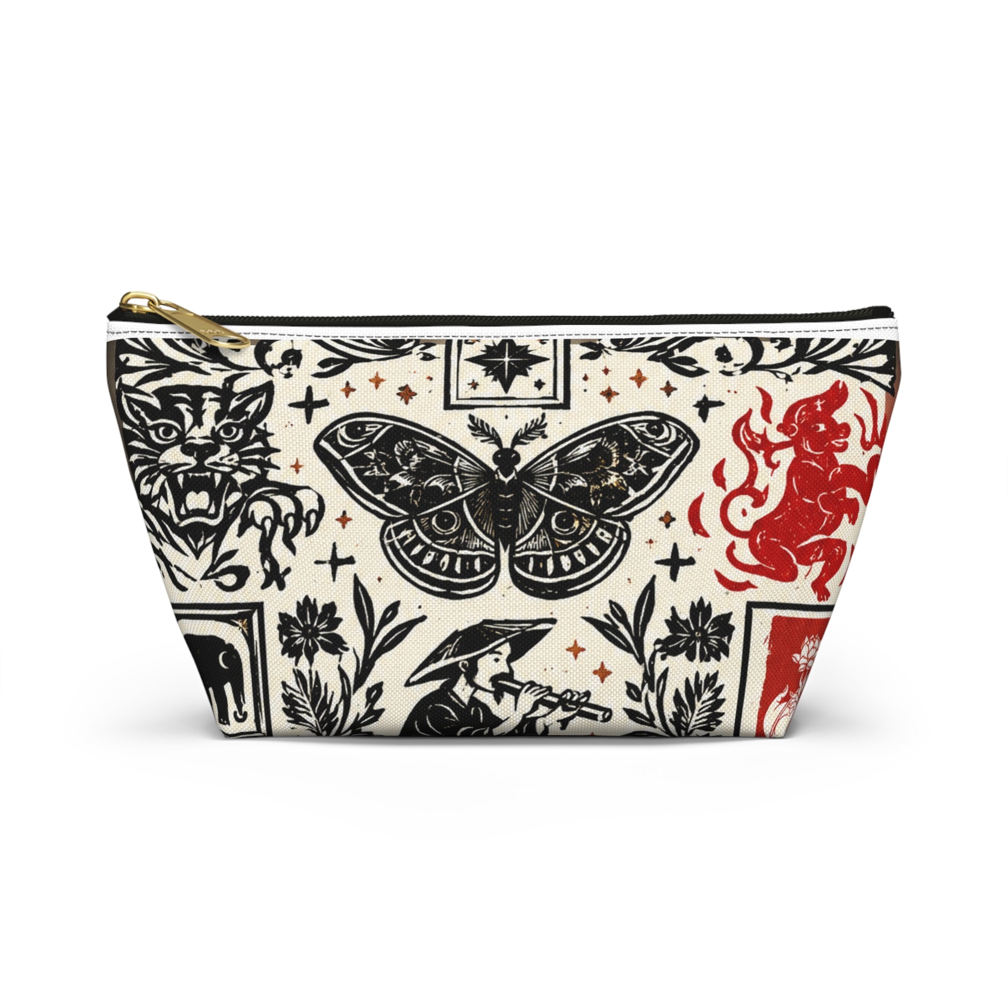 Travel Accessory Pouch — Vintage Animal & Moth T-Bottom Makeup Bag
