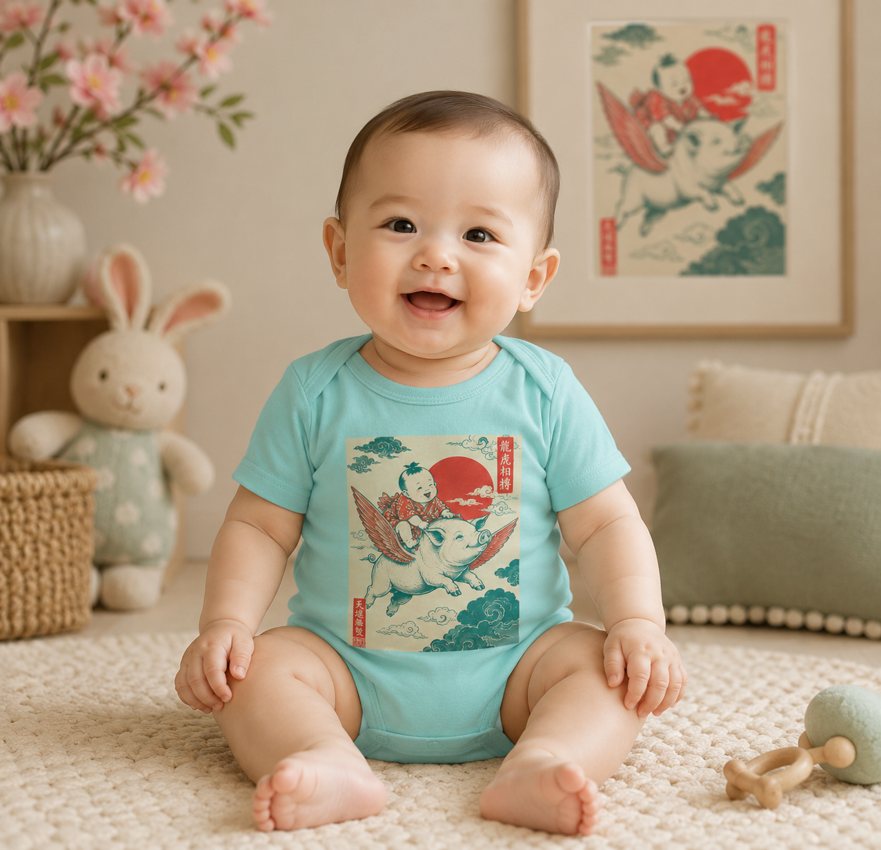 Infant Baby Bodysuit - Vintage Japanese Pigs Might Fly