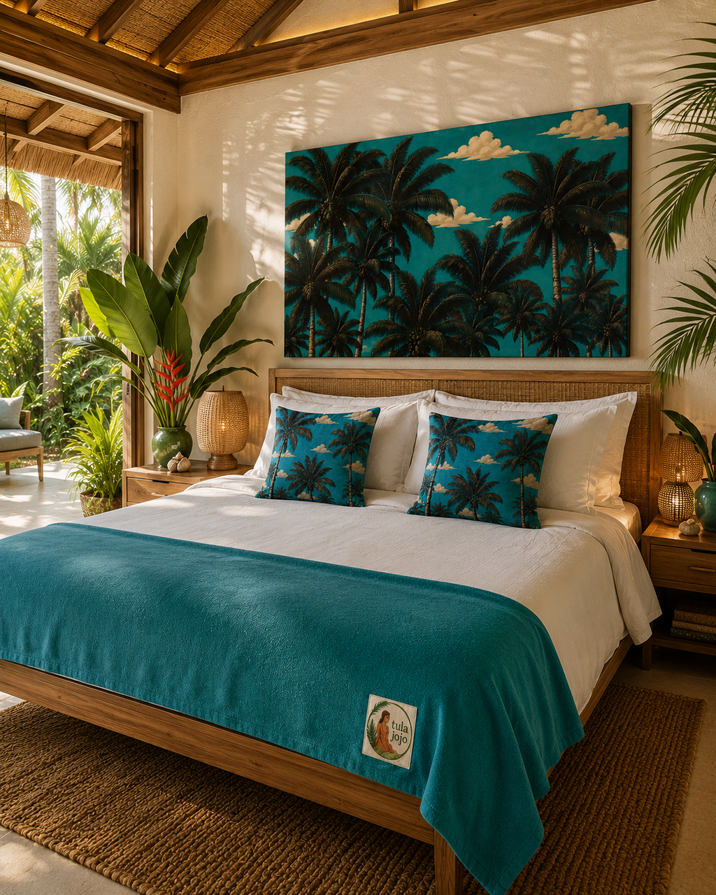 Canvas Wall Art - Turquoise Palm