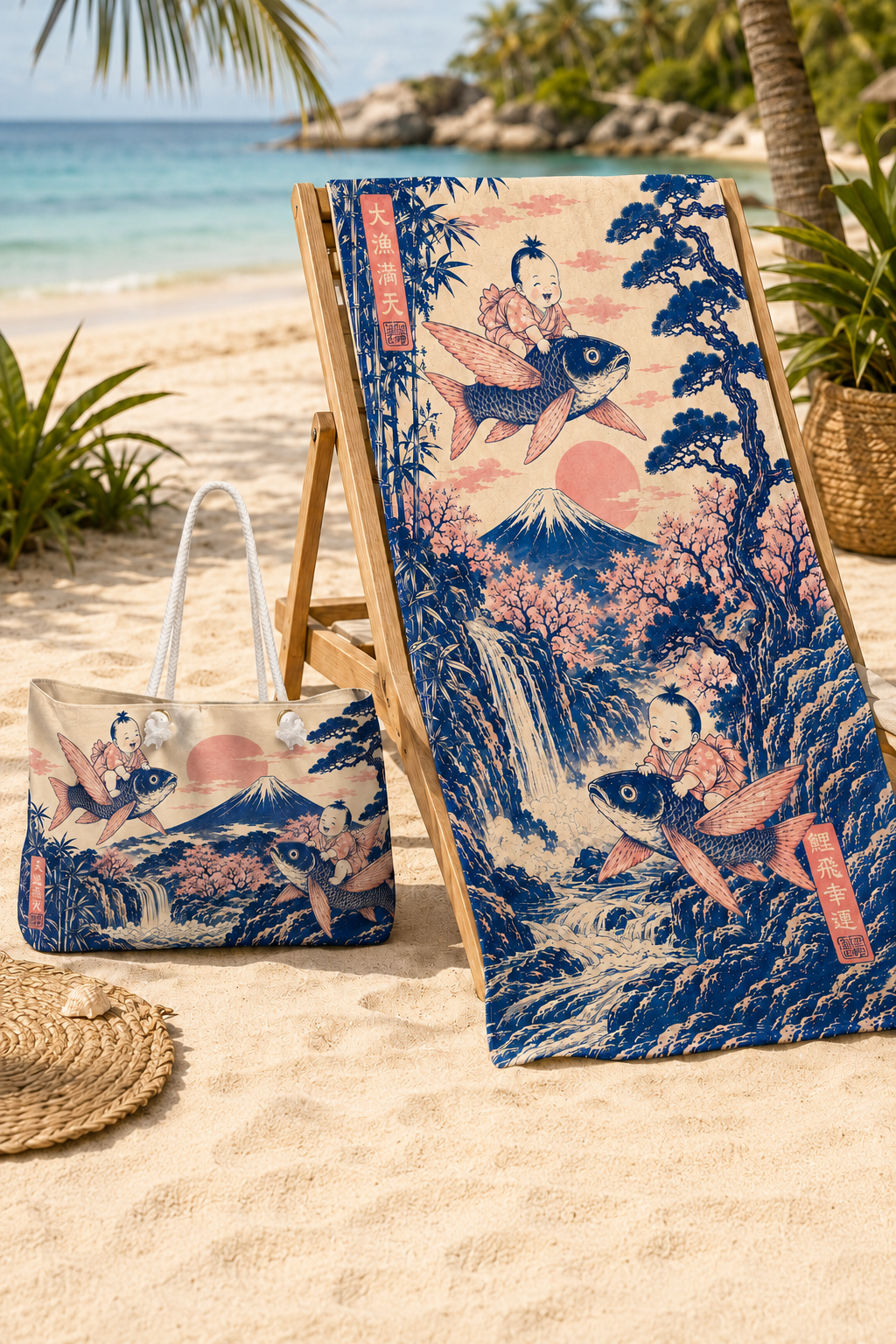 Beach Towel - Koi & Child