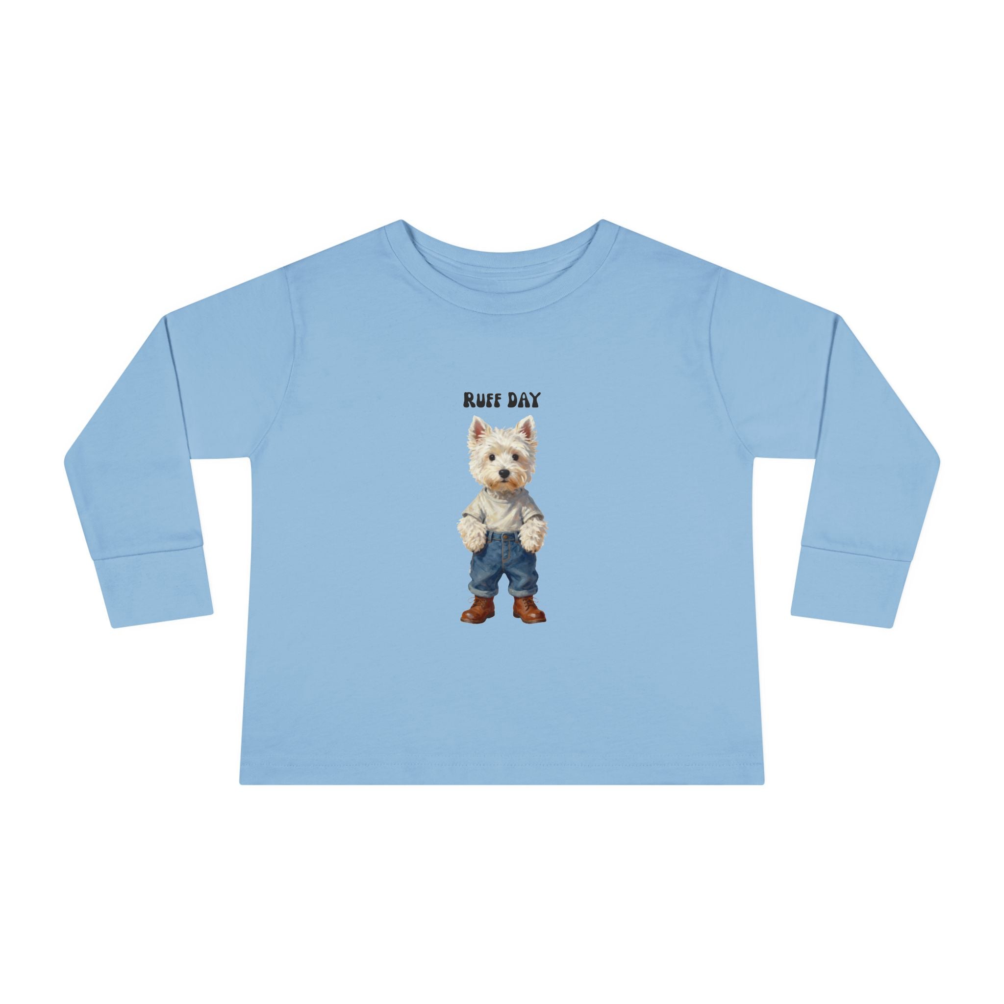 Toddler Long Sleeve T Shirt -Ruff Day Puppy T-Shirt